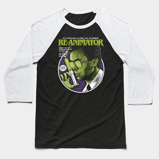 Reanimator, Herbert west, Lovecraft Baseball T-Shirt by PeligroGraphics